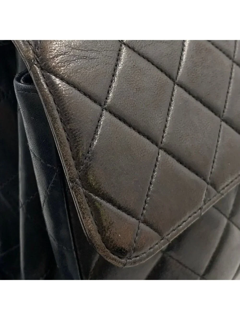 ★SOLD★ Chanel Double Face Quilted Lambskin Black Chain Shoulder Bag Silver - Picture 8 of 15